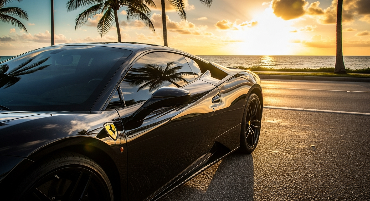 Luxury car with ceramic coating